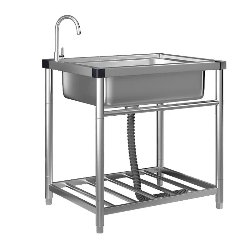 

Imported commercial kitchen vegetable basin 304 stainless steel wash basin with bracket integrated dishwasher household water