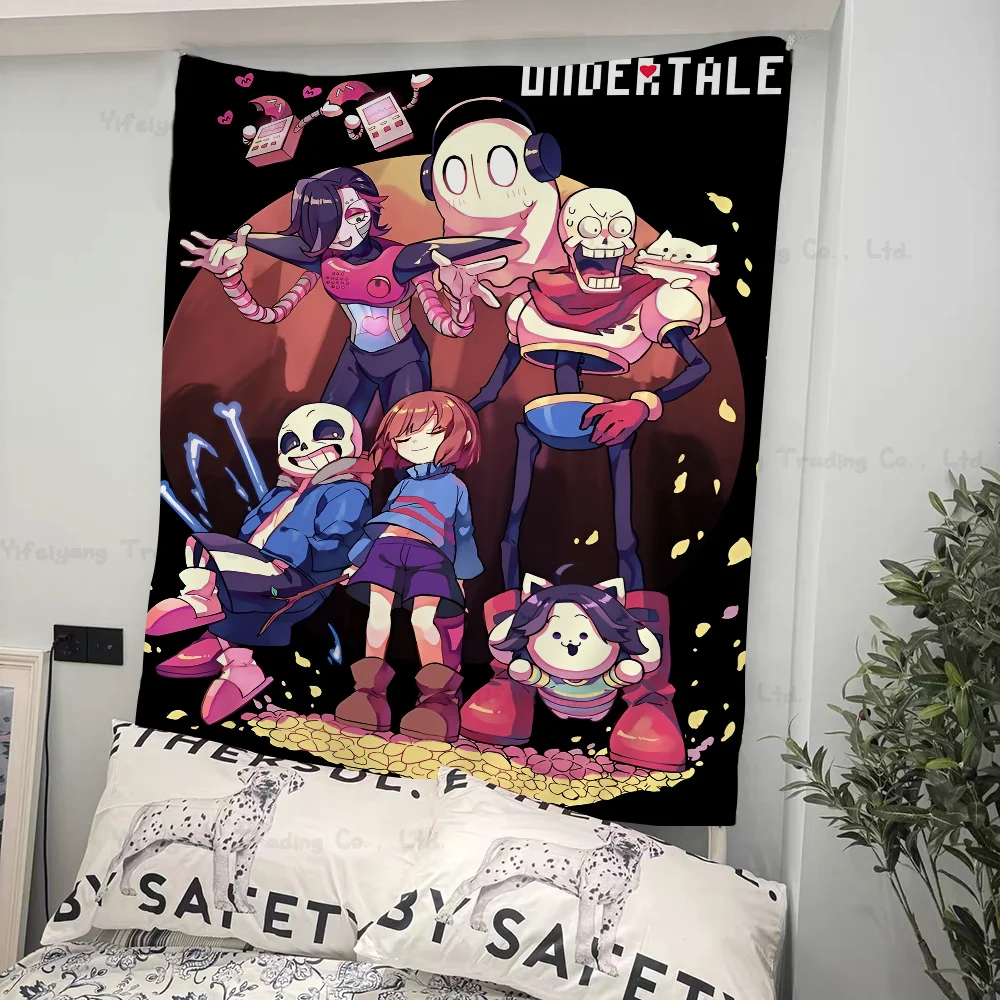 U-Undertale Anime Tapestry Art Science Fiction Room Home Decor Wall Art Decor