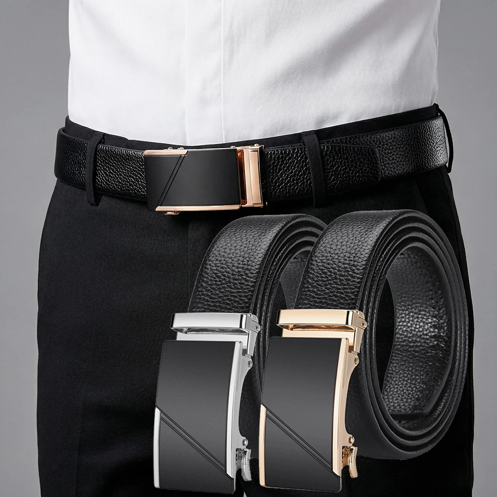 

New Fashionable Men's Business Automatic Buckle Belt Simple Suit Trousers Casual Pants Belt High Quality Men's Belt Accessories
