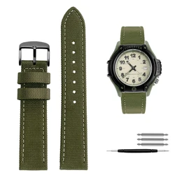 Waterproof canvas watchband for Casio Forester classic retro forest Men's FT-500WC-3B / 5B nylon strap 19mm wristband bracelets