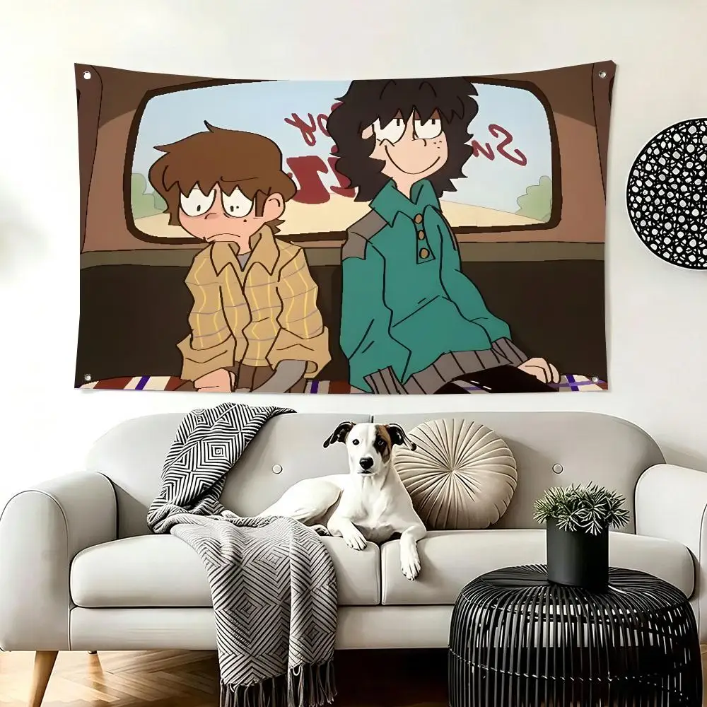 Horror Comedy Cartoon One Wheat Mark Flags  For Living Room Home Dorm Decor Wall Outdoor Camping Party Banner Gifts