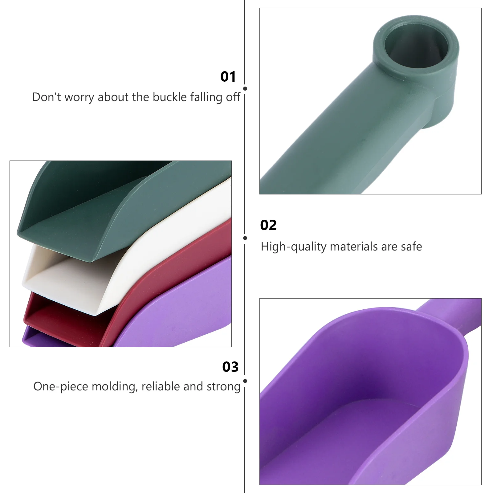 

4Pcs Plastic Soil Shovel Ergonomic Handle Extra Large Head Smooth Edge for Gardening Planting Transplanting Soil Scoop Home Use