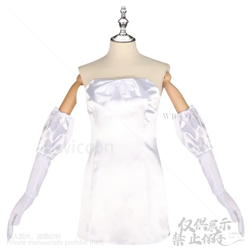 Anime Alien Stage My Clematis Cosplay Sua White Dress Lolita Black Wigs For Girls Round1 Woman Halloween Christmas Customized