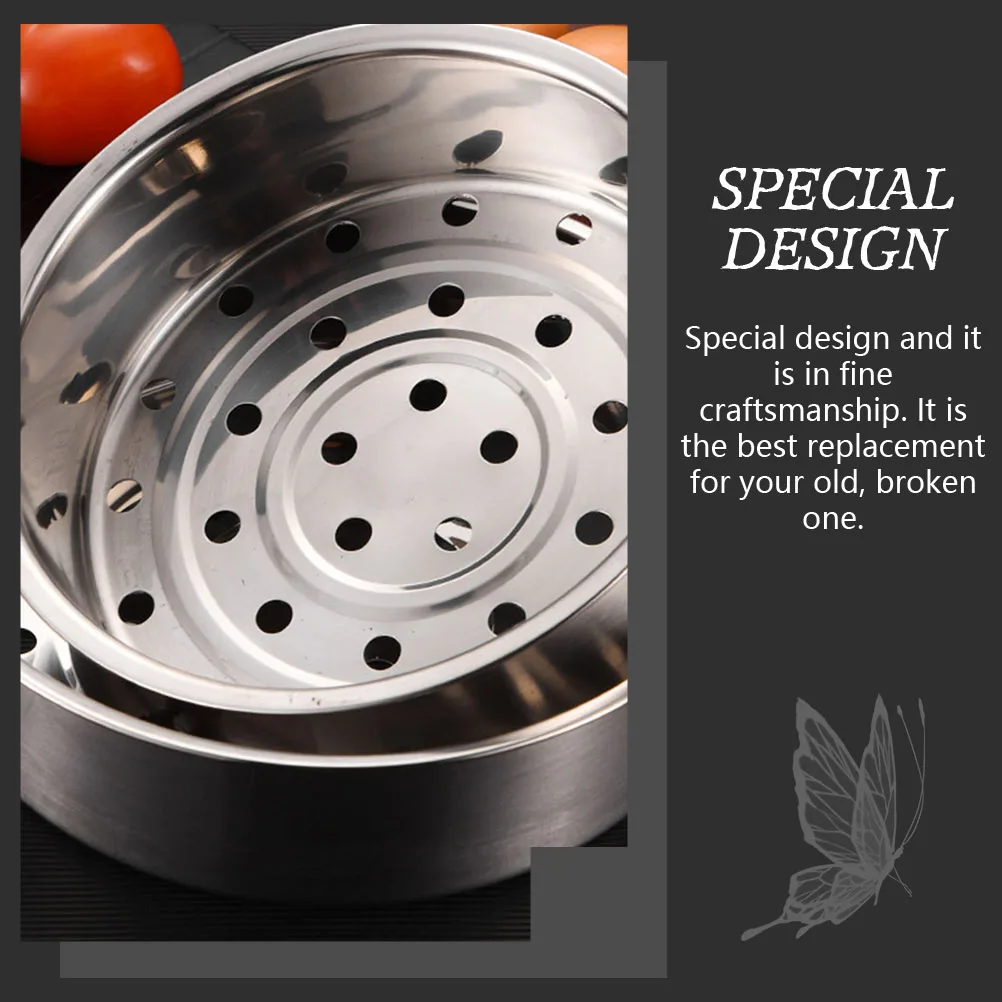 

Stainless Steel Steamer Basket for Pot Lightweight Compact Round Holes Evenly Distributed Rice Eggs Sweet Potatoes