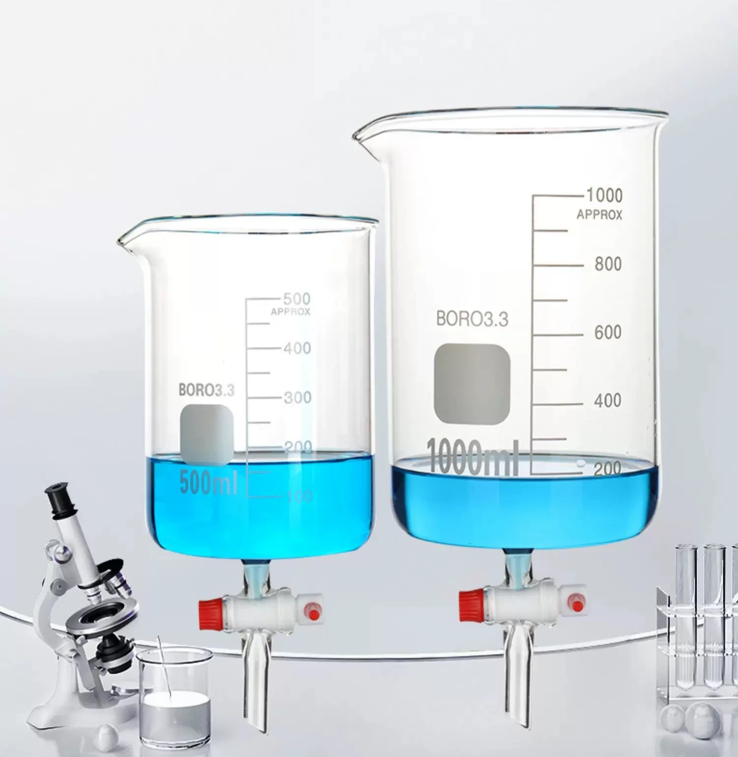 500/1000/2000/3000/5000mL High Borosilicate Transparent Low-Type Glass Beaker With Tetrafluoro Piston Vacuum Pump