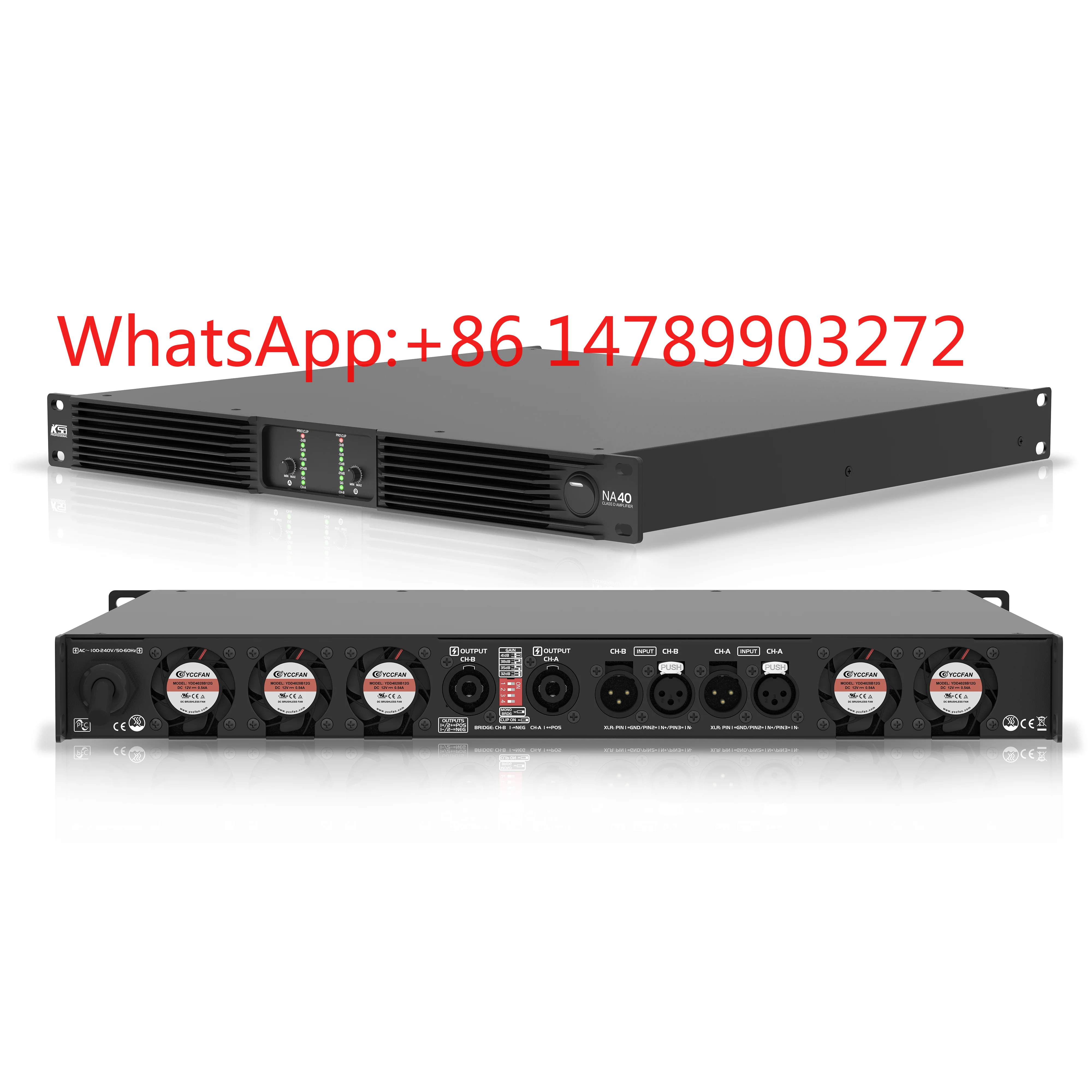 2 Channel 4000W 1U Class D Amplifier High Power DJ Stage Audio Sound Equipment