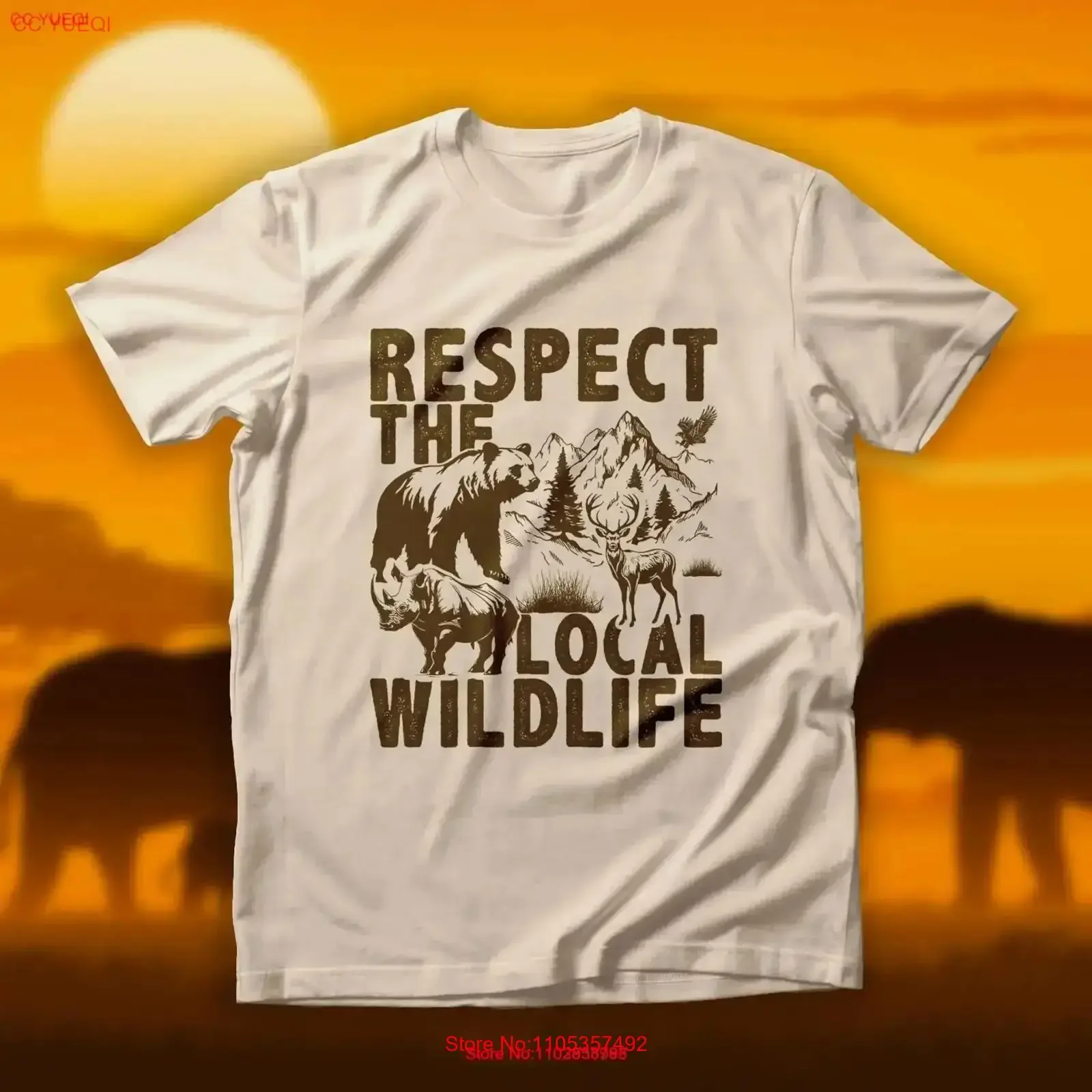 Respektieren Sie die natürliche Wildtierflora T-Shirt Schutz Umweltfreundlich Tierliebhaber Naturkonservierung Top Rights Vintage Washed Graphic