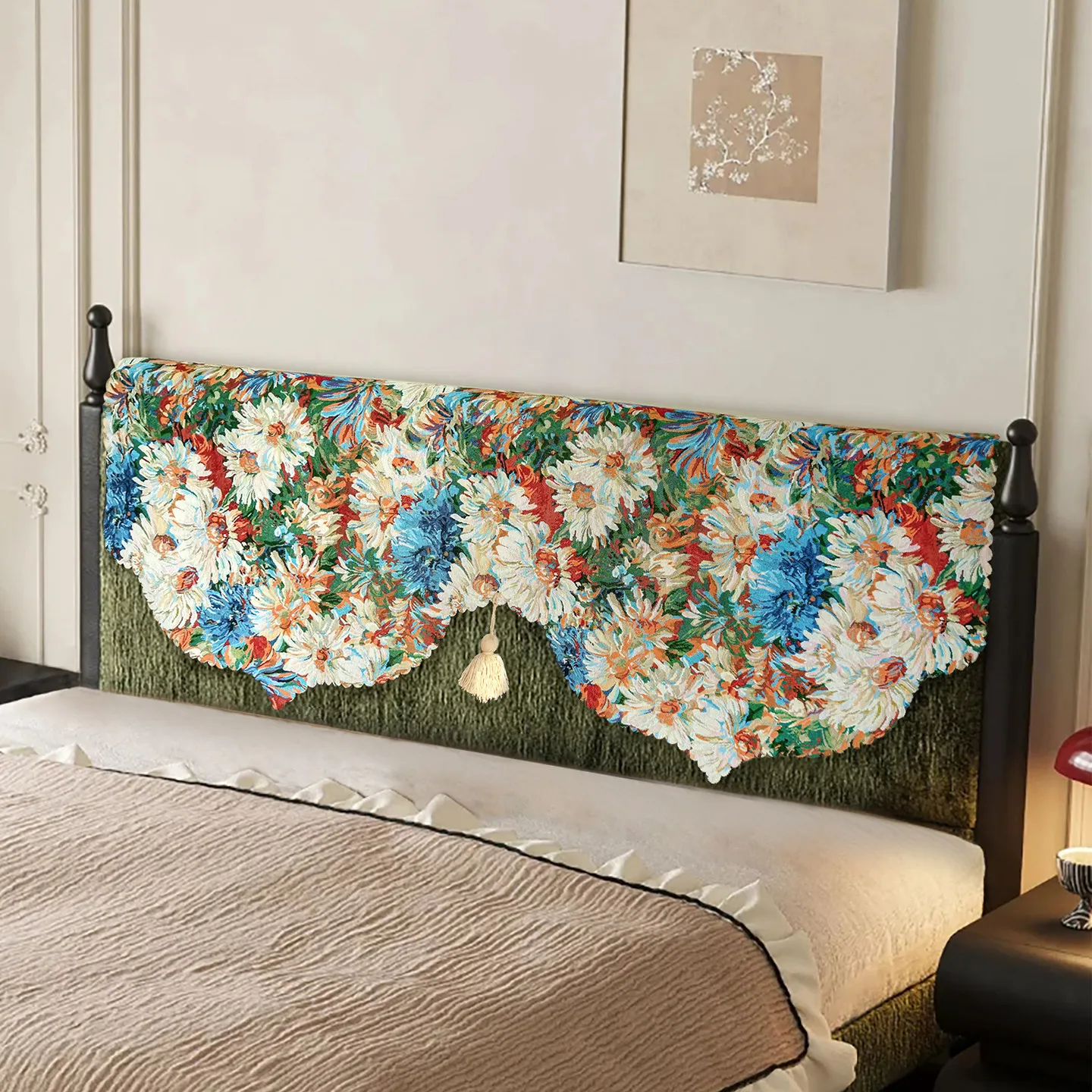 American Retro Bed Head Cover Cloth Four Seasons Dust Cover Light Luxury Universal Bed Soft Bag Set Hide Imperfections Tool