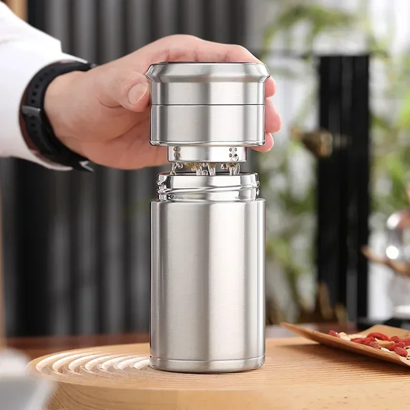 High Configuration Tea Separation Cup Thermos Cup Men\'s 316 Stainless Steel Water Cup Portable Tea Cup Travel Tea Cup