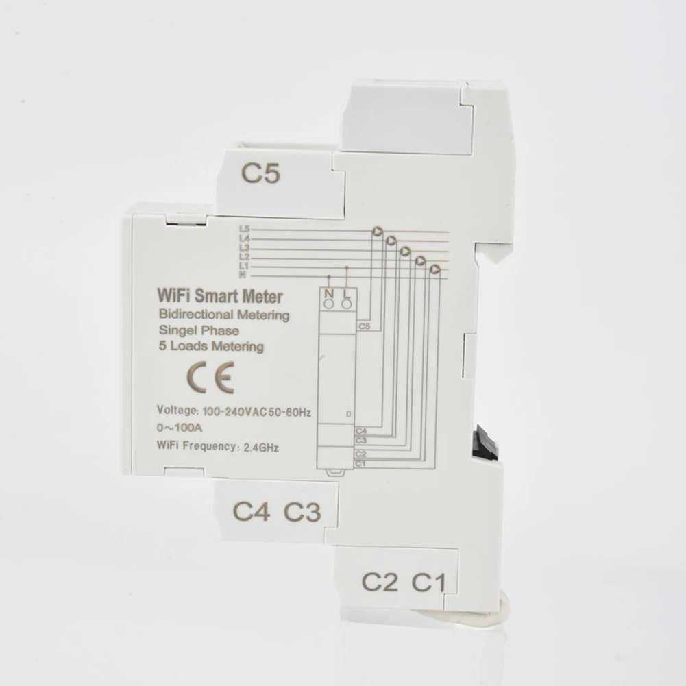 Single-Phase WiFi Smart Meter Supporting 100A Measurement Range and Comprehensive Energy Tracking Including Solar