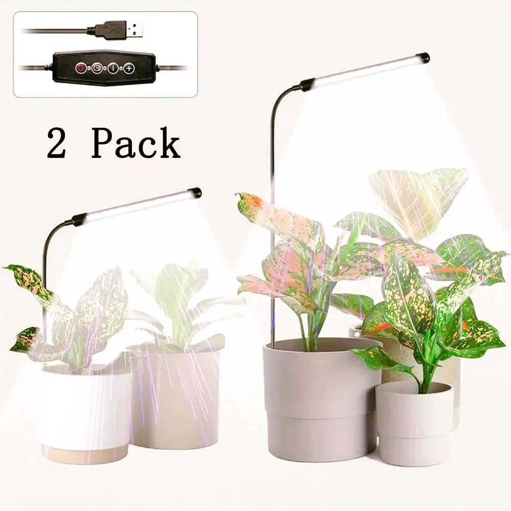 

2 Plant Growth Lamps with 5V48Led Hoses Inserted into the Ground, USB Timing Led Full-Spectrum Sunlight Imitation