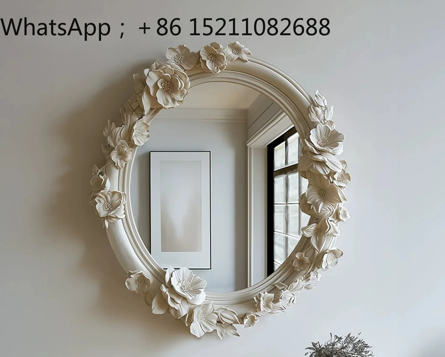 LLY toilet washstand wall mirror premium bedroom entrance French cream style bathroom mirror