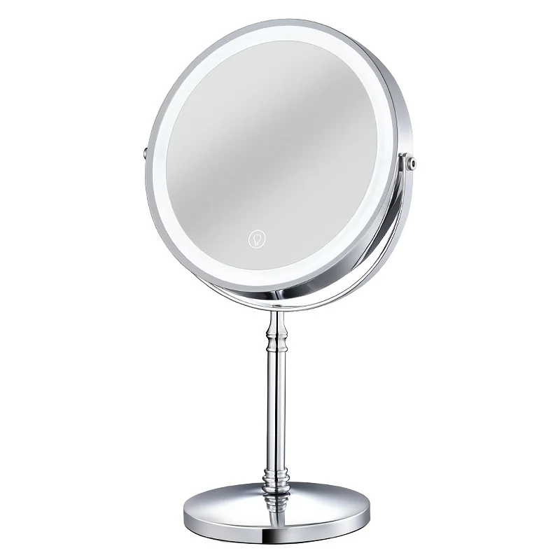 Magnifying Mirror With Light, Rechargeable 8" Lighted Makeup Mirror with 3 Color Lighting Modes - Portable HD Cosmetic Mirror fo