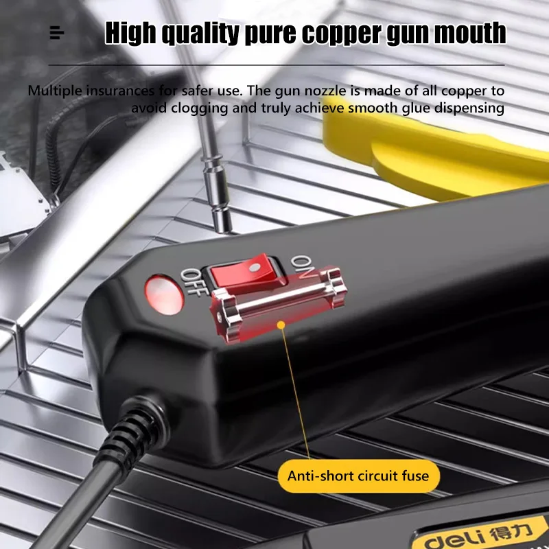 Deli High Temp Heater Melt Hot Glue Gun 20W/40W/60W/100W DIY Repair Tool Heat Mini Gun With Glue Sticks Heat Hot Melt Glue Gun