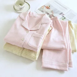 2026 Autumn/Winter New Women's Pajama Set Long Sleeve Long Pants Two Piece Set Striped German Velvet Warm Thick Home Clothes
