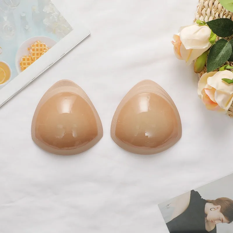 Self-adhesive Breast Pad Invisible Chest Sticker Bio-silicone Lingerie Insert Ultra Thick Sponge Cushion Bra Padding Women view 3