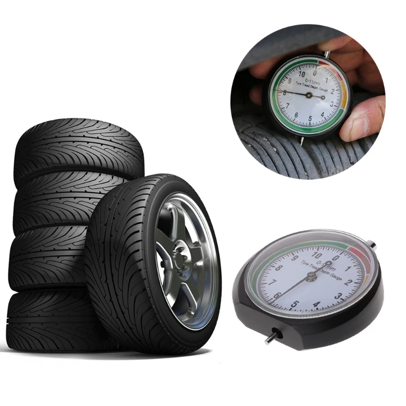 Portable Tyre Depth Gauge With Car Tyre Tread Depth Gauge Trucks Tire Monitor Measure Device Tool