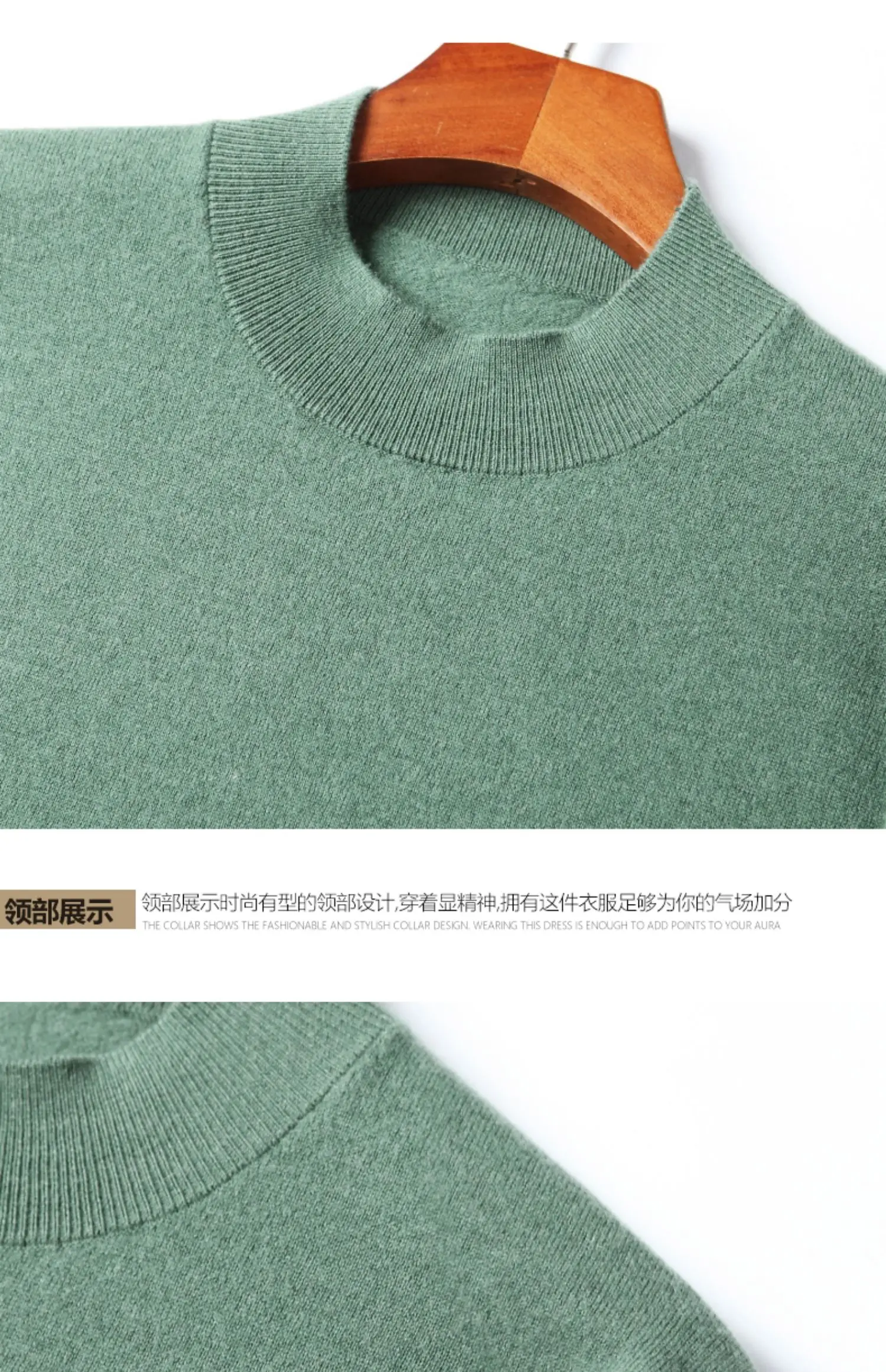 Men's Autumn and Winter Knitted Sweater Round Neck Base T-shirt Plus Size Fat Comfortable Warm Casual Black Top