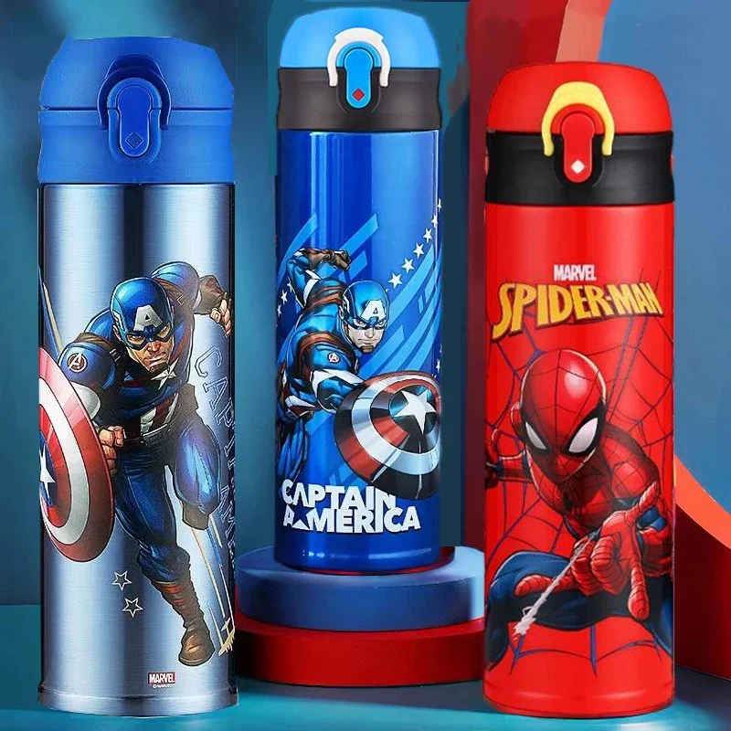 Disney Children's Thermos Water Cup Boy Kindergarten Straight Drinking Cup Water Bottle Vacuum Cup 480ML