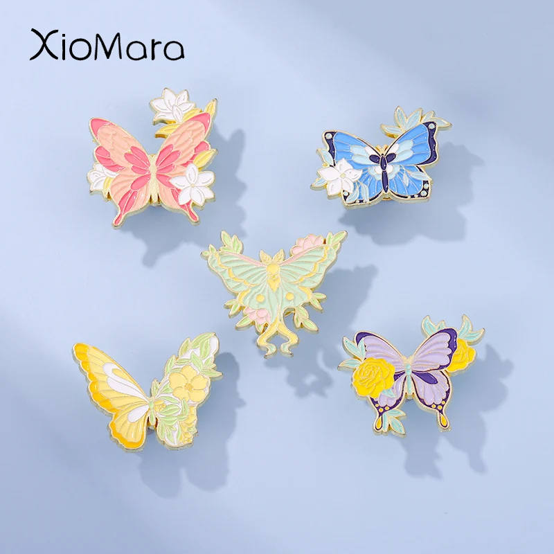 

Butterfly Flower Enamel Pins Custom Cute Insects Metal Brooches for Women Men Badges 2022New Jewelry Backpack Gift Free Shipping