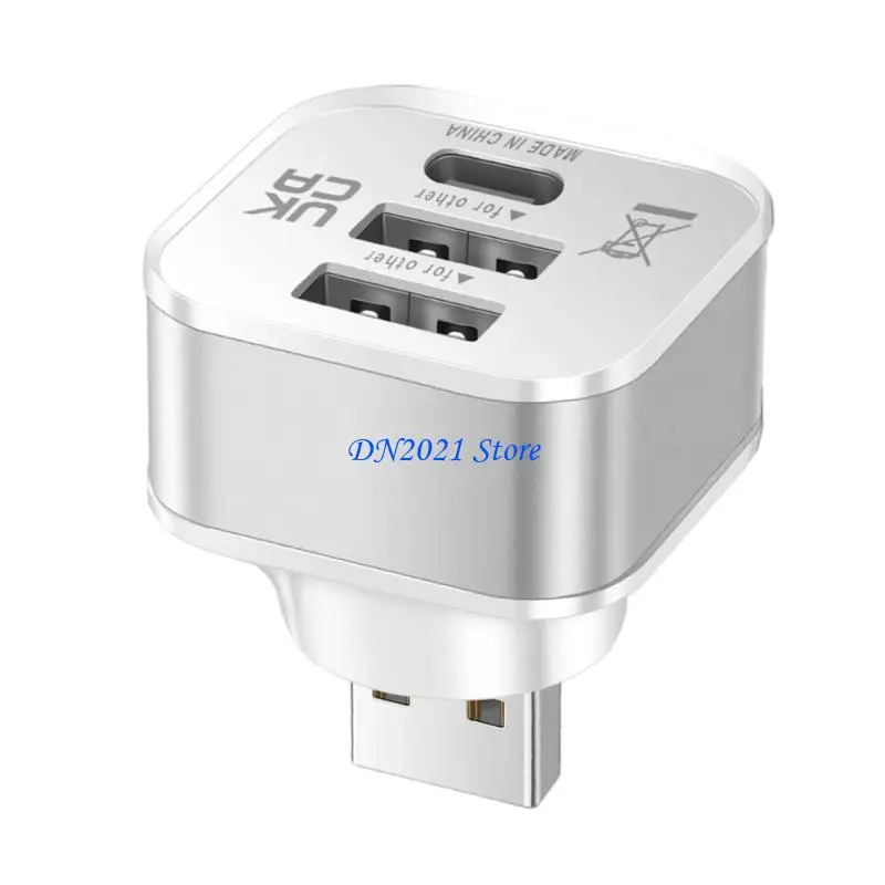 F3KE 3 Port USB Splitter Extender Computer Accessories 1 Male To 3 Port Multiple