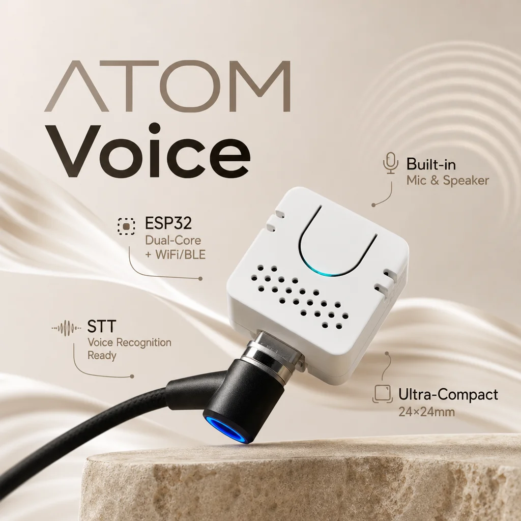 M5Stack ATOM Echo ESP32 Mini Programmable Smart Speaker Dev Kit WiFi BLE 4.0 STT Voice AI Microphone RGB LED Grove IoT