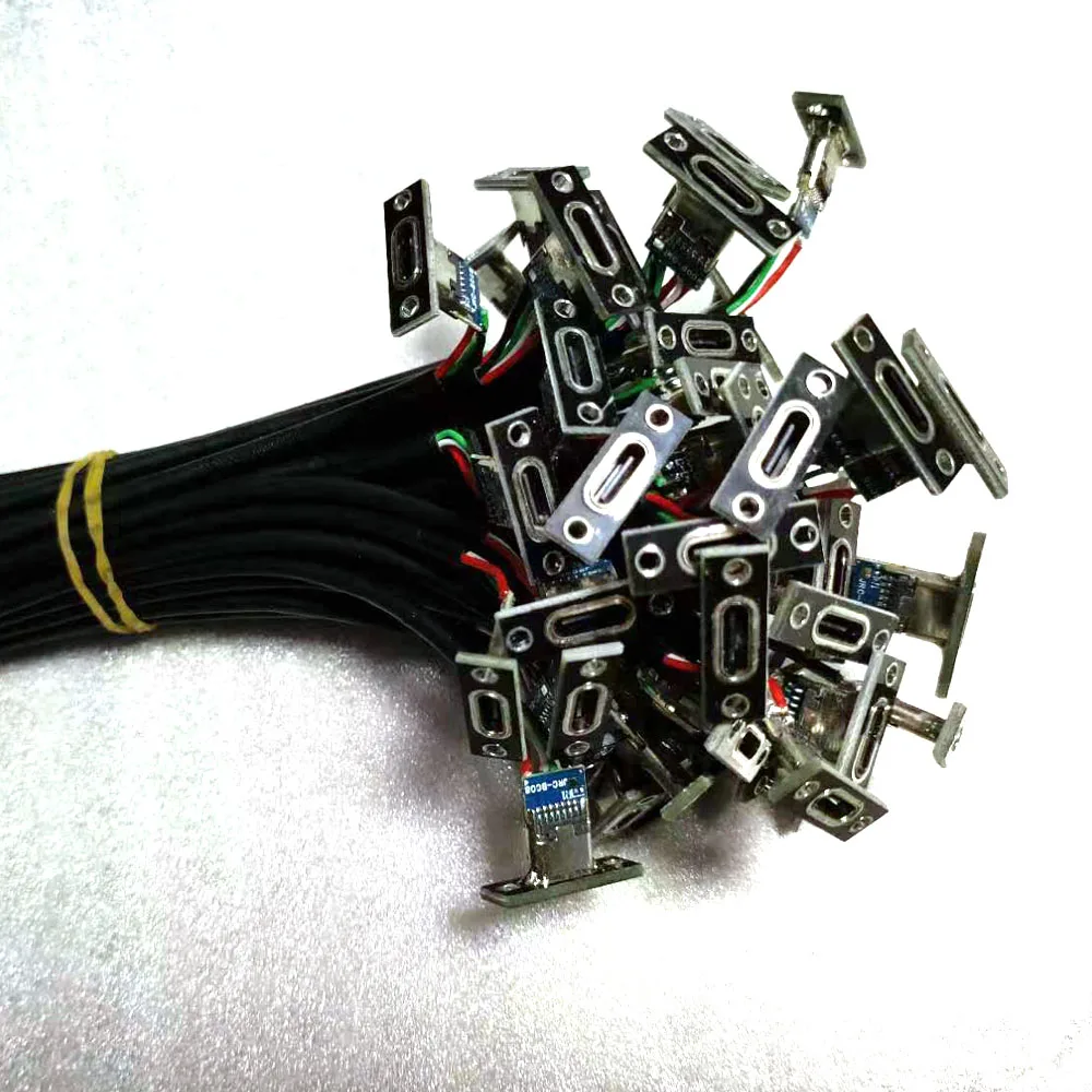 USB TYPEC female chassis connector 4 soldering points with board with cable mouse keyboard 3A current DIY charging data connecto