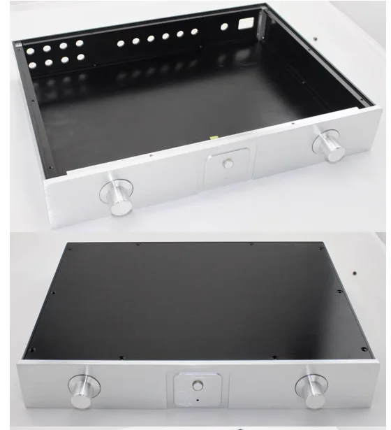 YJ/A1 All aluminum amplifier chassis / Preamplifier case /Power Supply Chassis/Tube amp/AMP Enclosure DIY box (425 *70 *313mm)