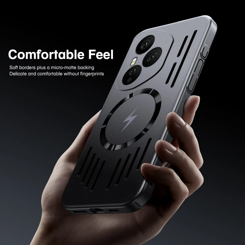 Magsafe magnético de carregamento sem fio ultra fino dissipação de calor à prova de choque caso de telefone para honra 400 x60 x70 magia 6 7 pro lite