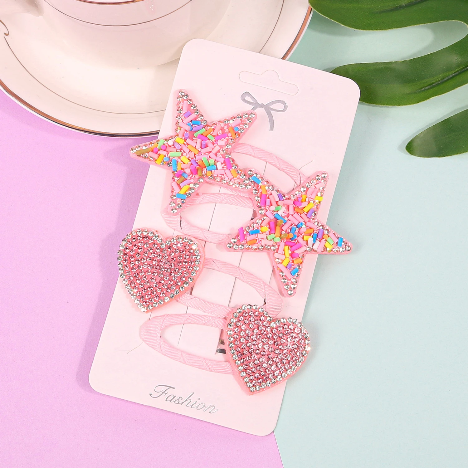 8/16pcs Ice Cream Star Crystal Heart BB Clips For Girls Cute Fashion Sweet Hair Clips For Children Women Daily Hair Accessories