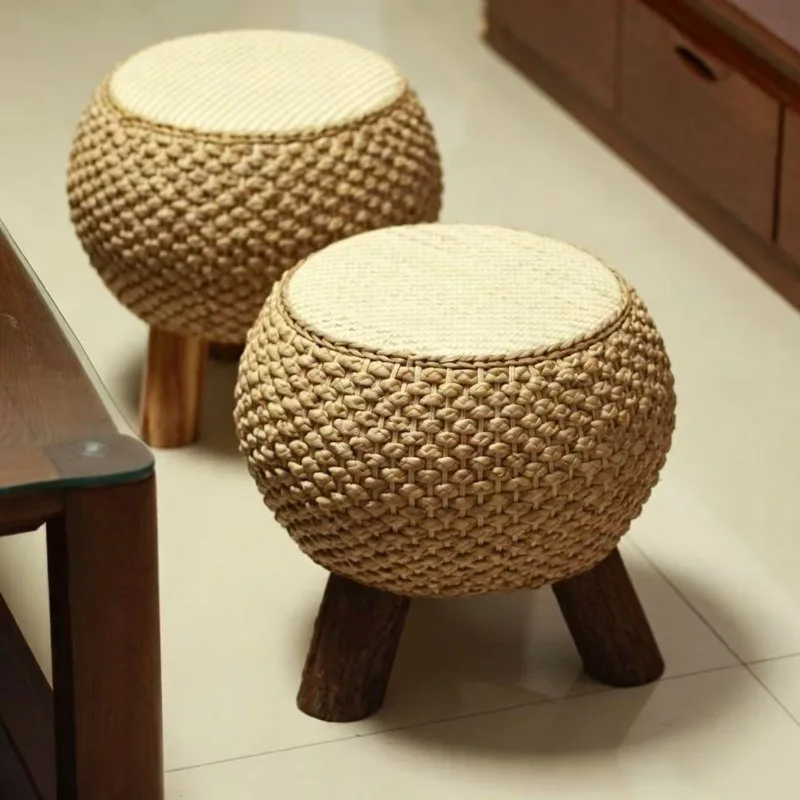 Home use rattan low stools, shoe-changing stools, balcony stools,  coffee tables, r