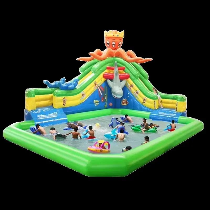Big Size Octopus Inflatable Water Slide with Pool Commercial Inflatable Bounce House Water Slide Park for Kids in Hot Sale