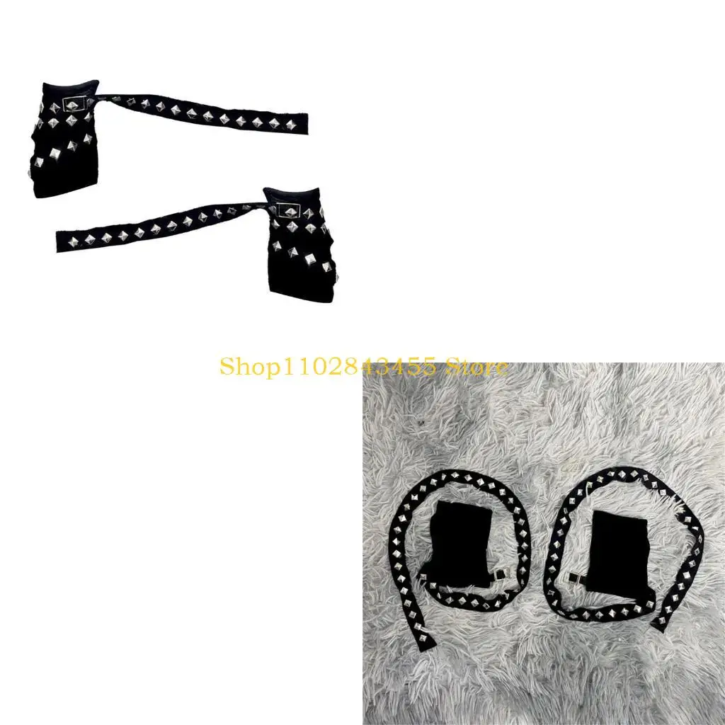 49MC 2pcs Hollows Out Gloves Dance Motorcycle Gloves Music Festival Lolitas Mittens