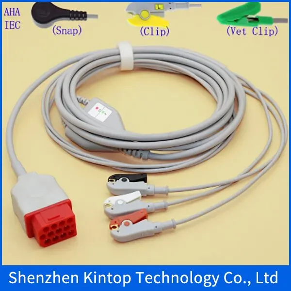 12PIN Bionet BM5 BM7 Patient ECG monitor 3leads ecg cable