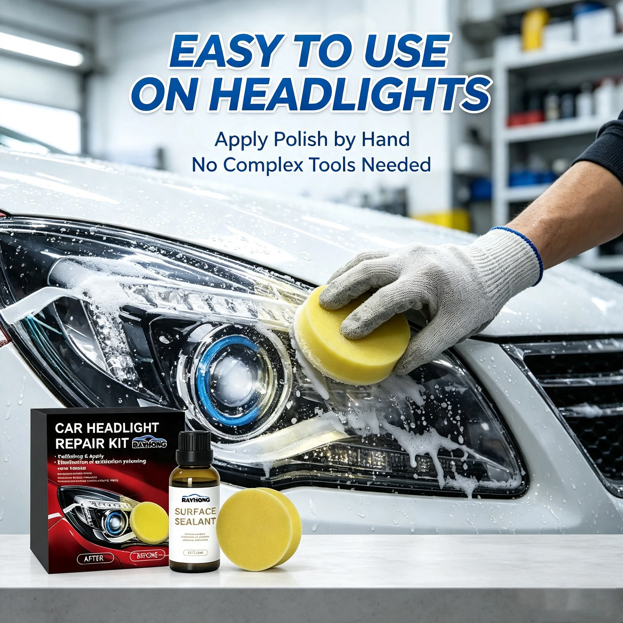 Car Headlight Restoration Liquid Remove Oxidation Restore Lights Transparency Brightness Enhance Visibility Improve Blurred View