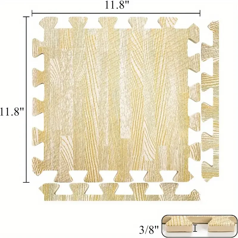 Wood Grain Baby Play Mat EVA Foam Puzzle Floor Mats Interlocking Crawling Tiles Soft Non-slip Carpet for Kids Room