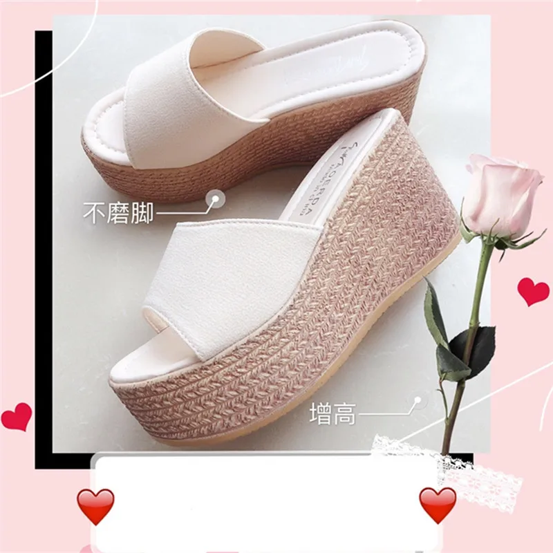 thick sole Wedding Shoes 2022 Autumn/Winter New Collection Coarse Heel Slippers Height Increasing Slippers