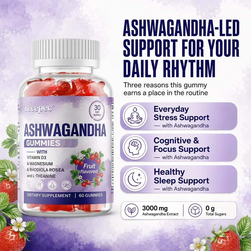 Ashwagandha Gummies - Enhance Memory, Focus, Promote Immune and Nervous System Health and Metabolism