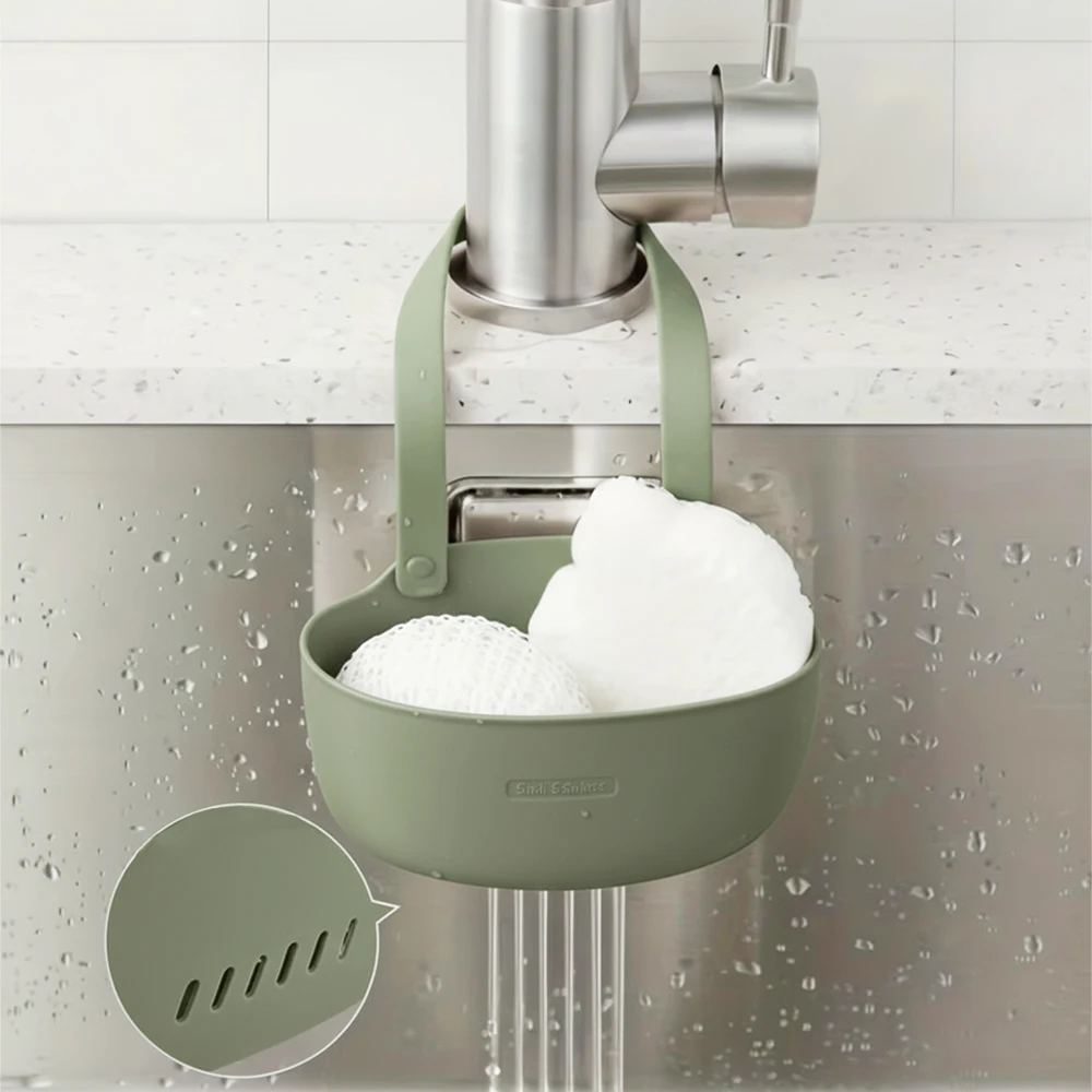 Hanging Soap Sponge Holder, Double Draining Basket, Sink Storage Organizer,Bathroom Soap Shelf,Sink Drain Rack Kitchen Accessori