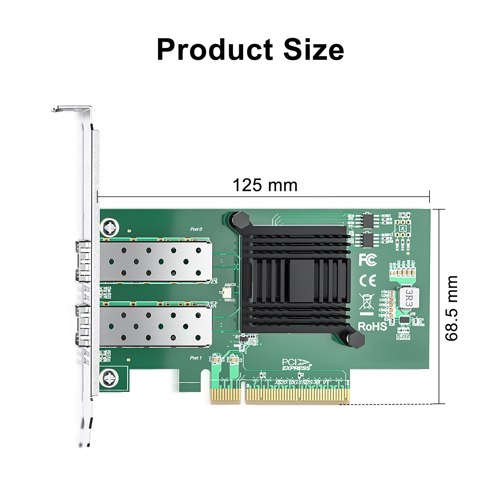 Imagem -04 - Placa de Rede Pci-e Nic de 10 gb Porta Sfp Mais Dupla Adaptador Lan Ethernet Pci Express com Suporte para Servidor Windows Compare com Intel X520-da2