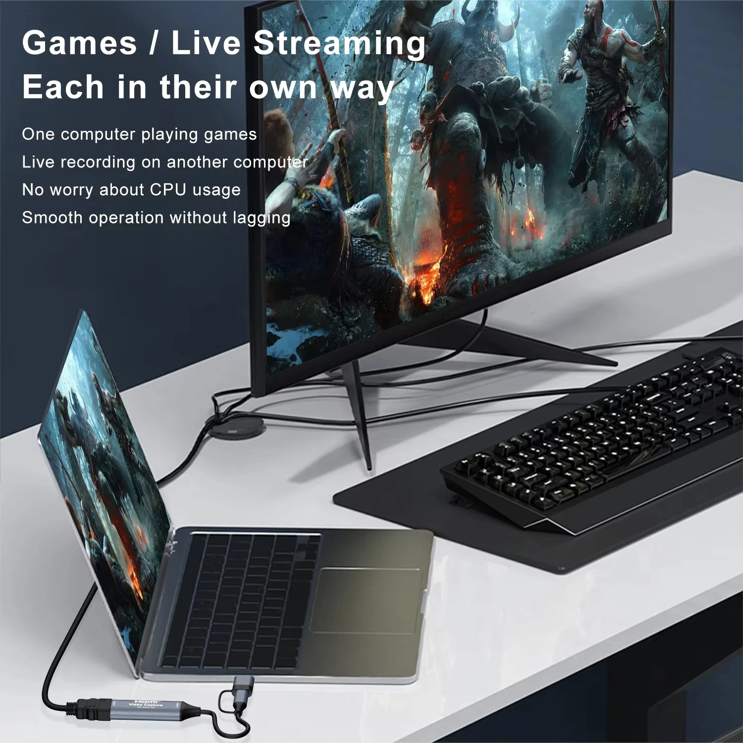 2 في 1 USB 3.0 بطاقة التقاط الفيديو 4K HDMI-متوافق مع USB 2.0 Type-C لعبة المنتزع سجل للتبديل Xbox PS5/4 البث المباشر