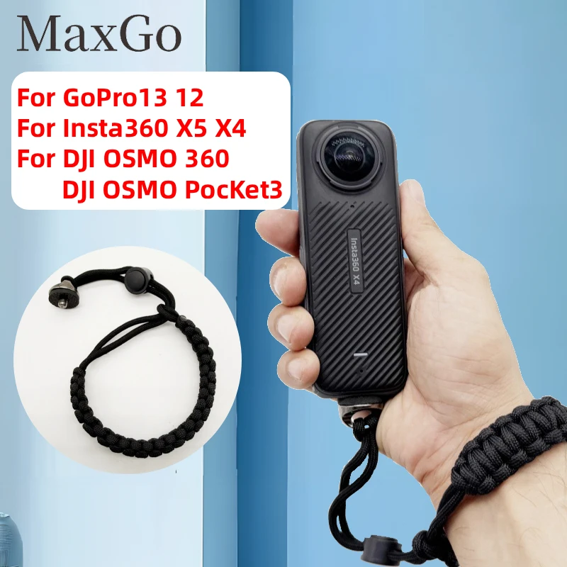 Hand Wrist Strap for DJI OSMO 360 GoPro Insta360 X5 X4 DSLR Camera Accessory - Anti-lost Rope Strap Lanyard w' 1/4