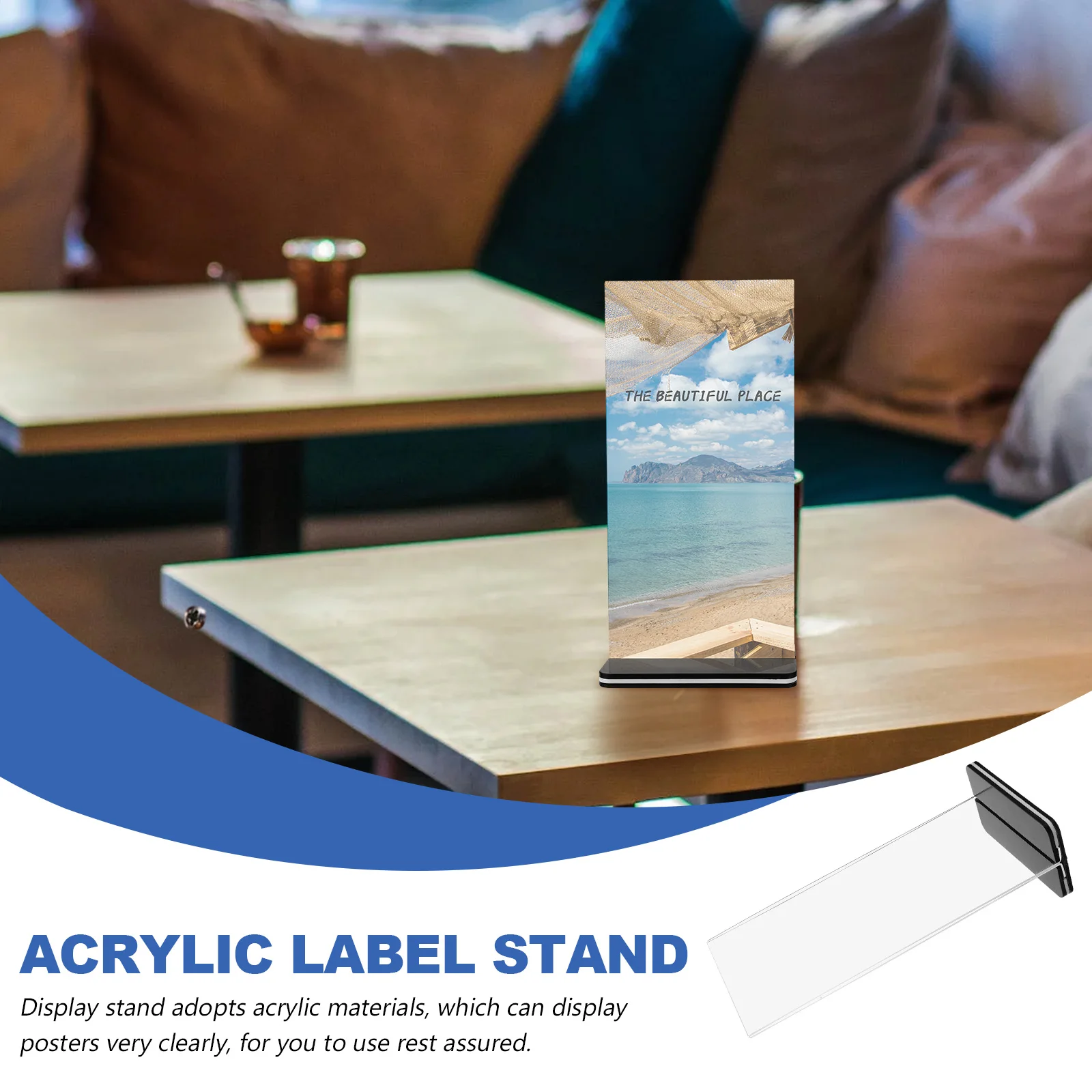 

Acrylic Display Board Sign Holder Lightweight Firm Smooth Stable Poster Paper Stand Menu Holder For Retail Supermarkets Tabletop