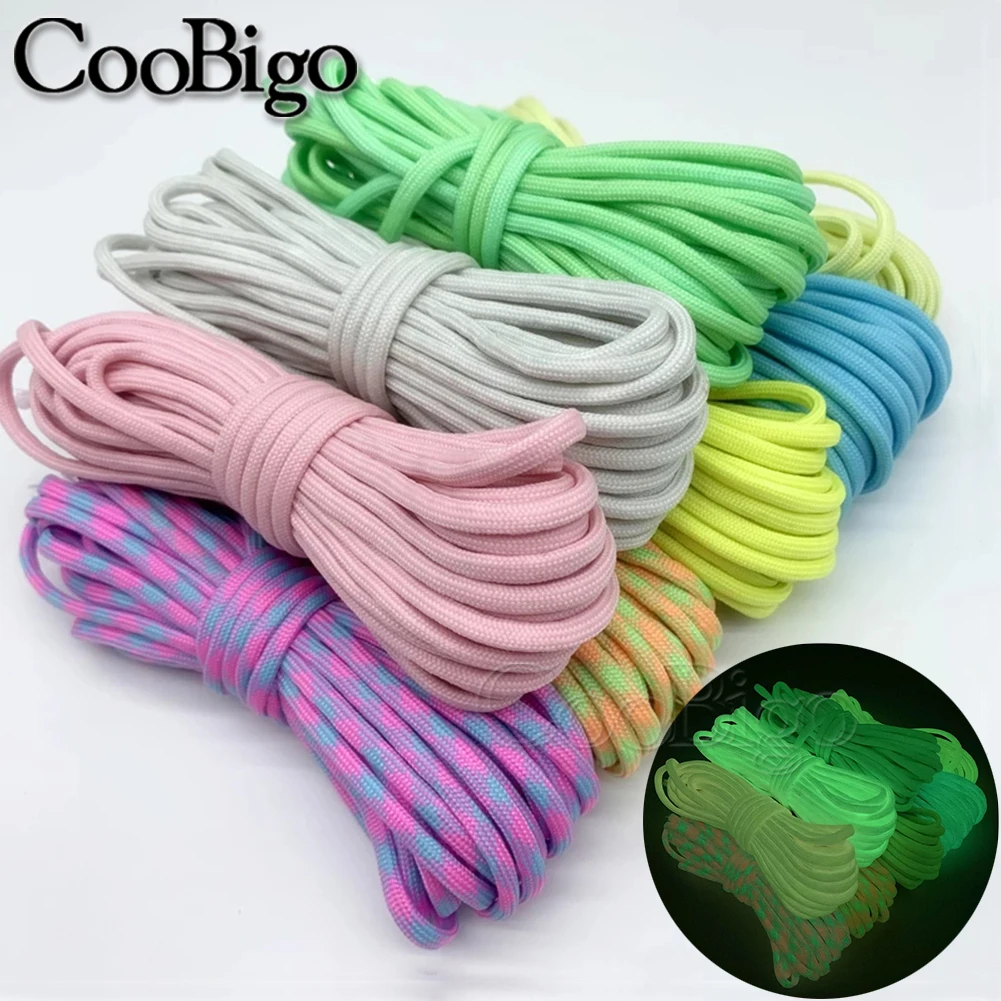 10ft/Lot 4mm Luminous Parachute Cord Paracord Lanyard Rope for Jewelry Making Survival Bracelet DIY Craft Accessory Glow In Dark