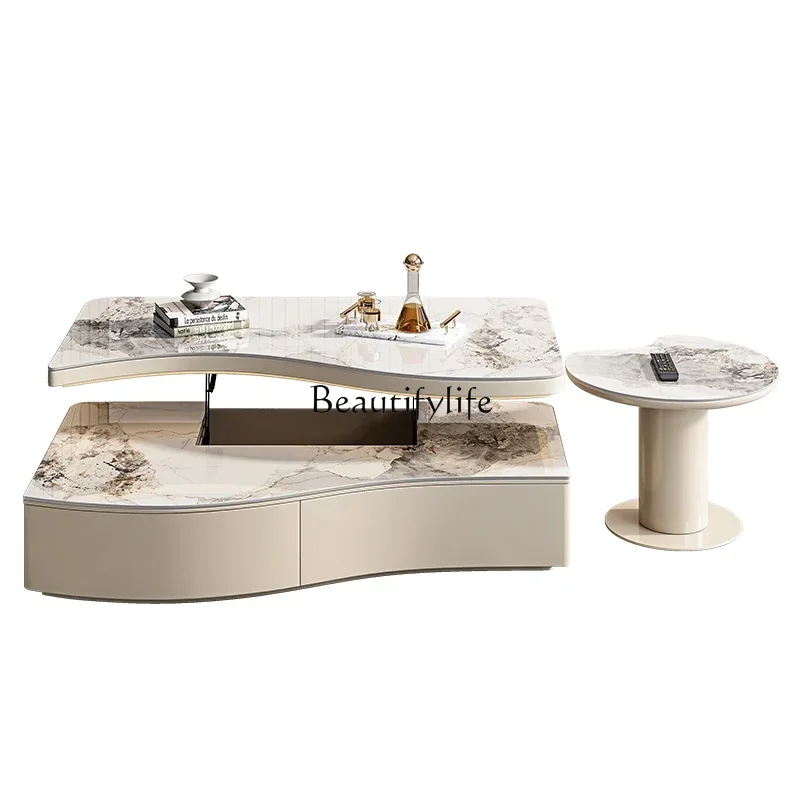 

Italian light luxury coffee table living room size apartment modern simple irregular coffee table advanced senseLX