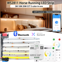 5M 10M 20M WS2811 Flowing Water Led Strip 24V COB CCT Running Water Flowing Ribbon Tape Kit APP/Remote Control SP637E Controller