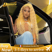 38Inch 613 Blond Curly waves HD Lace Front Wig Deep waves 13x4 13x6 HD Lace Frontal Human Hair Colored Wig For Women 250% Density