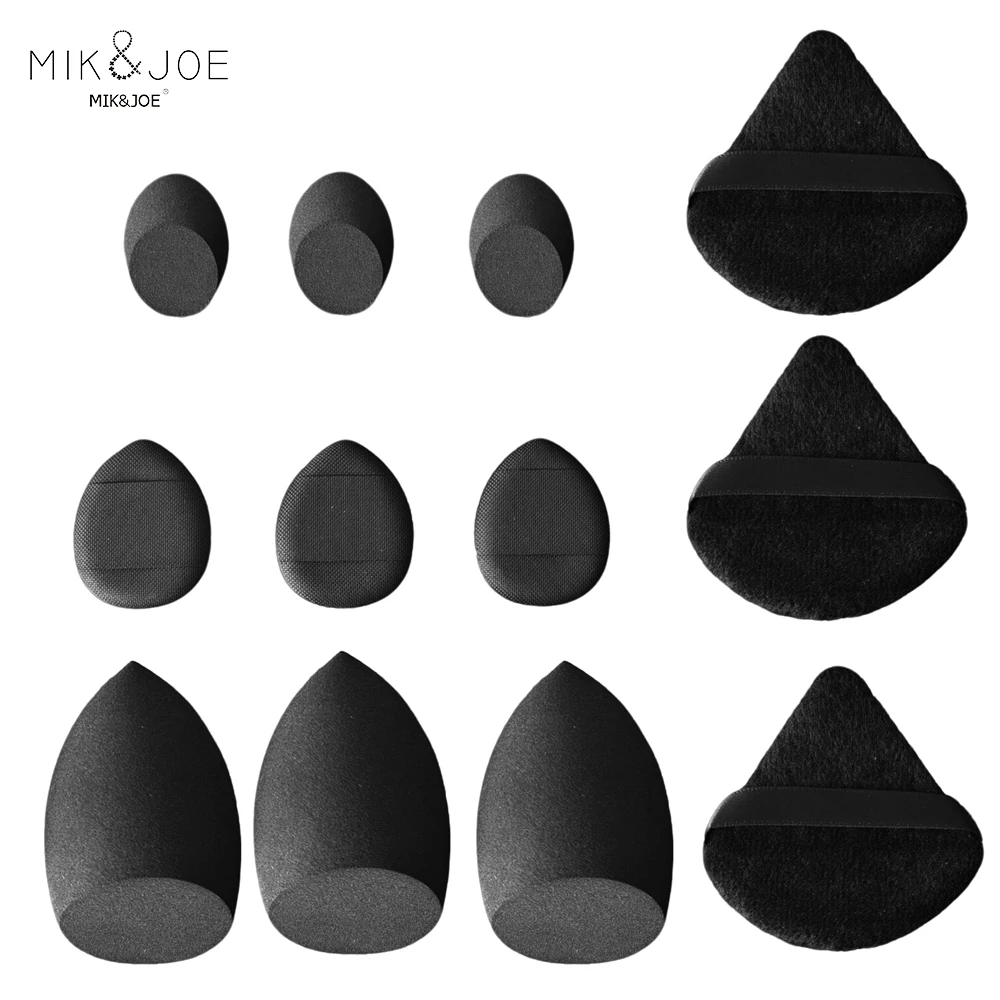 12個入りふわふわメイクスポンジセット - ベースメイク、隅々まで届く巨大サイズ、タッチアップ、メイクセッティングに