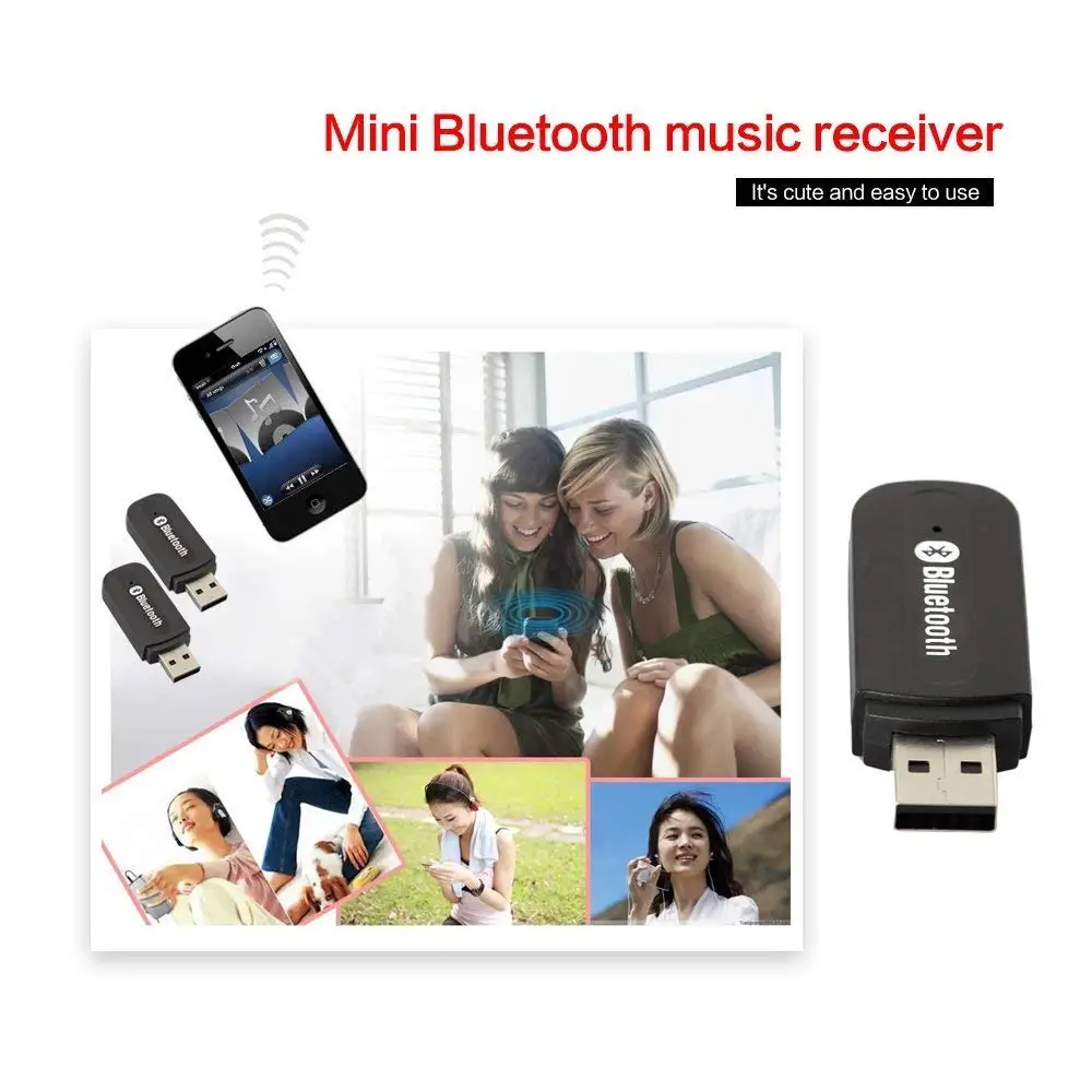 New Mini USB Bluetooth Adapter Receiver Wireless Audio Home Car Sound System Music Receiver & Adapter