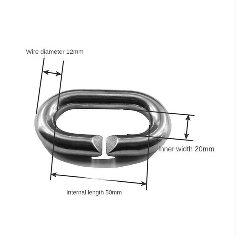 2 Pcs Stainless Steel 304 C-Shaped Connection Ring Chain Connection Buckle Fast Chain Fast Installation Ring